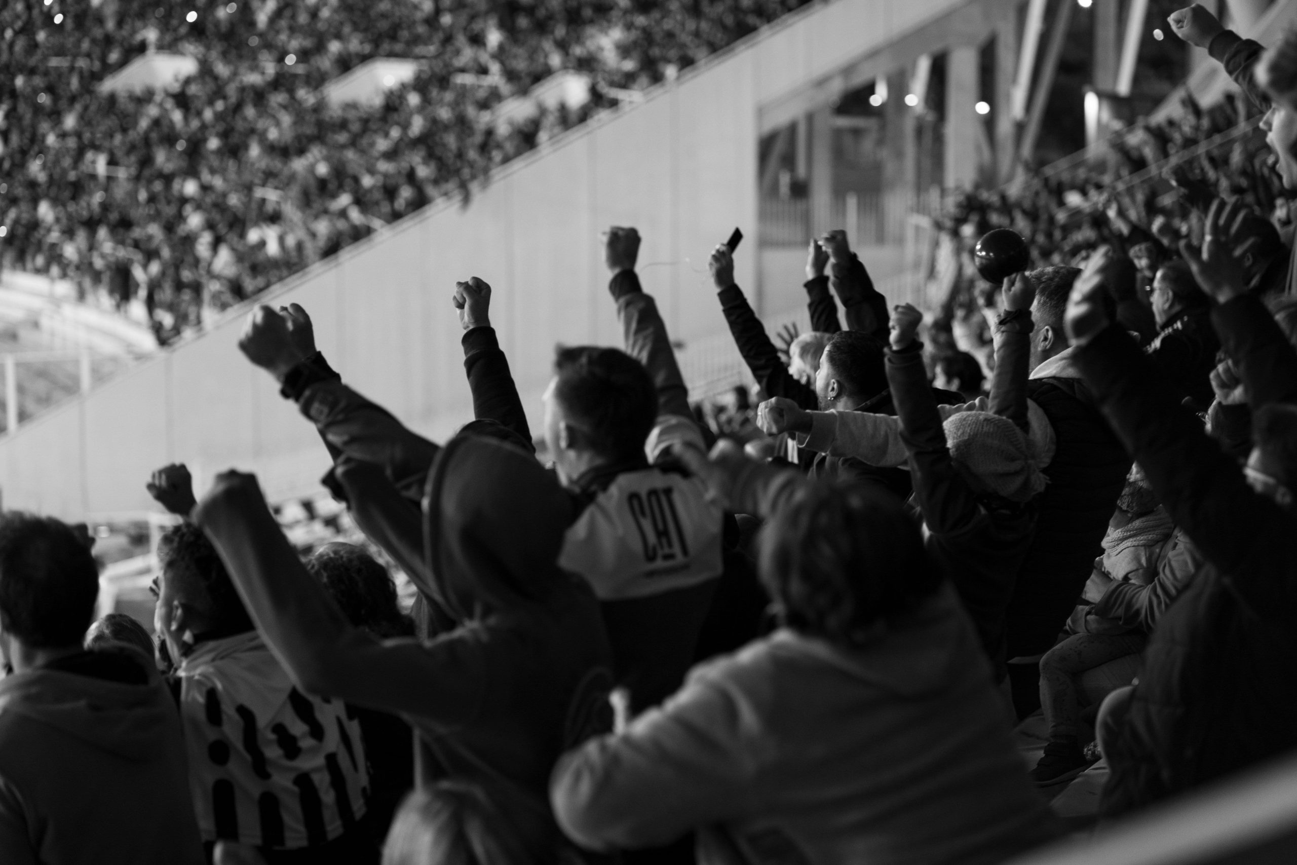 People cheer